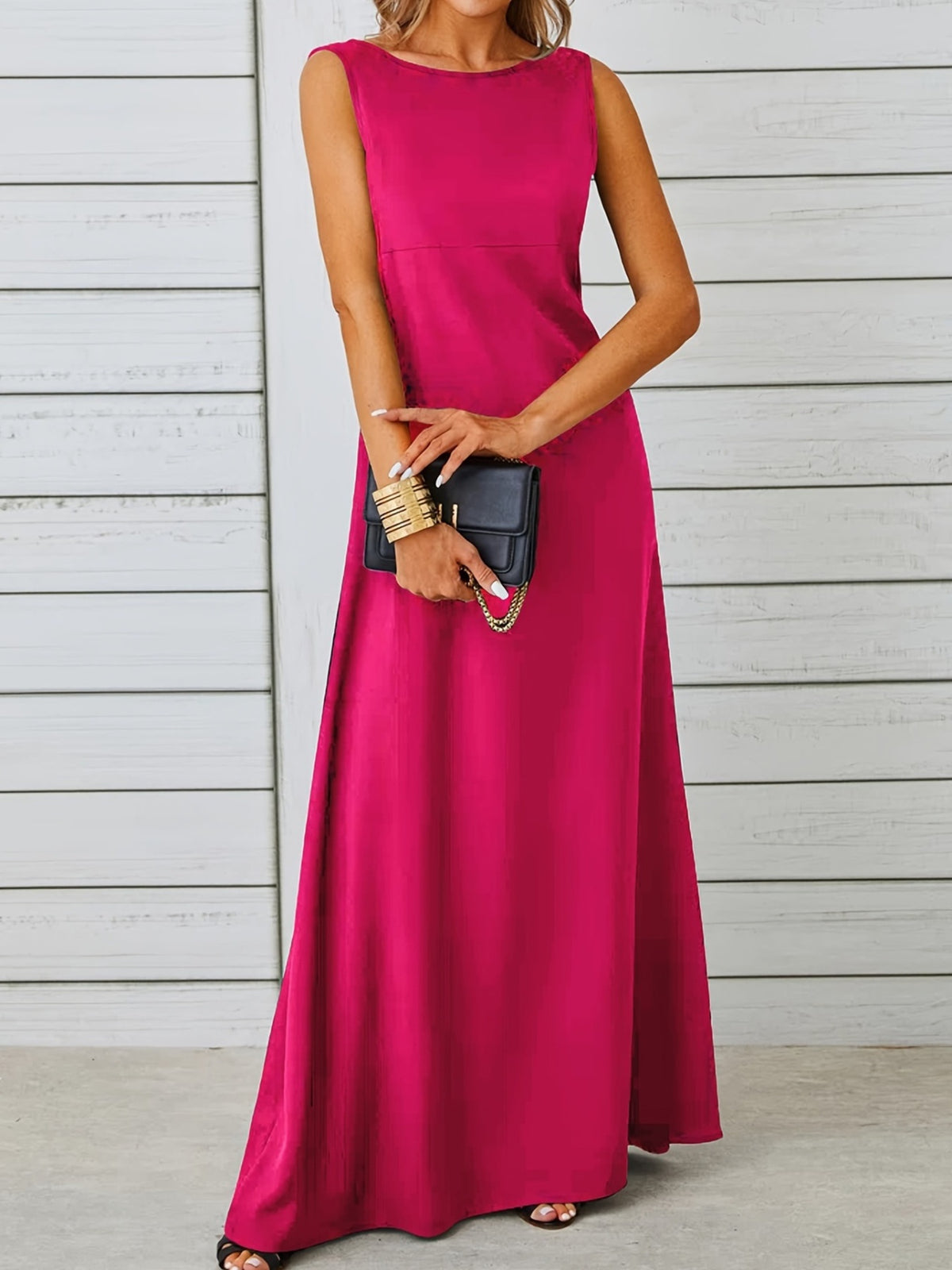 Sleeveless Flowy Maxi Dress - Draped in Grace