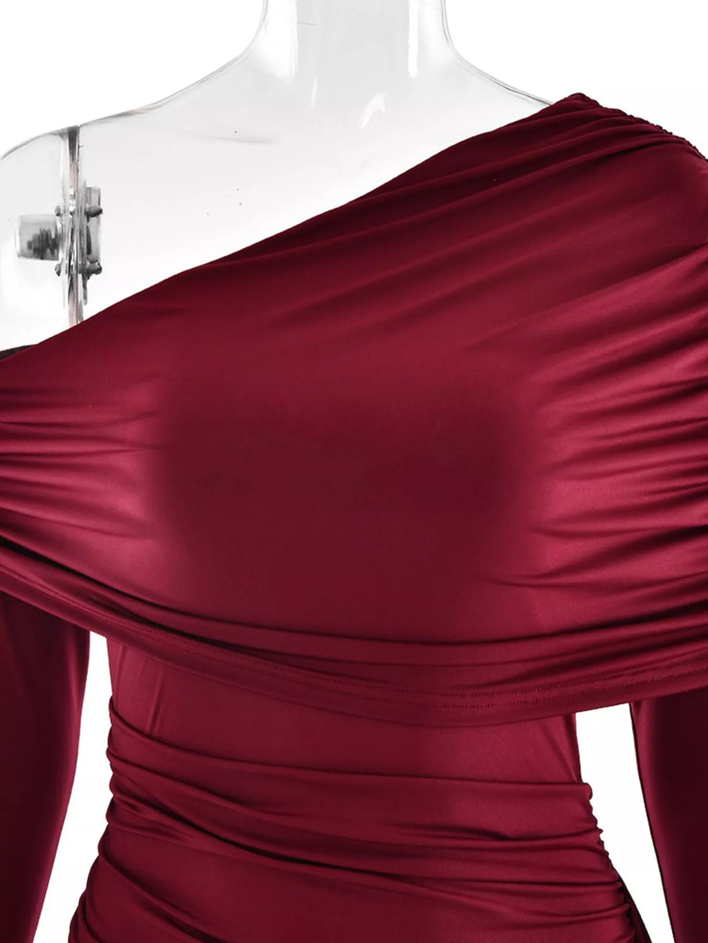 One-Shoulder Ruched Maxi Dress - Draped in Grace