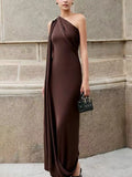 One-Shoulder Draped Maxi Dress - Draped in Grace