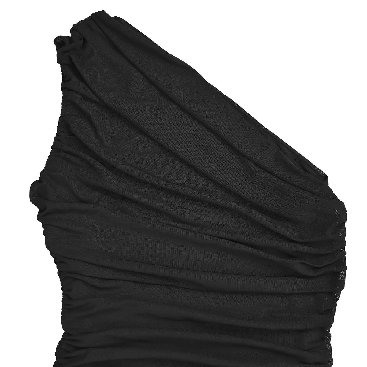 One-Shoulder Ruched Bodycon Maxi Dress - Draped in Grace