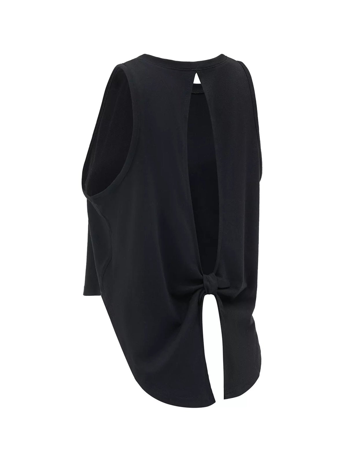 Cutout Back Round Neck Active Tank - Draped in Grace