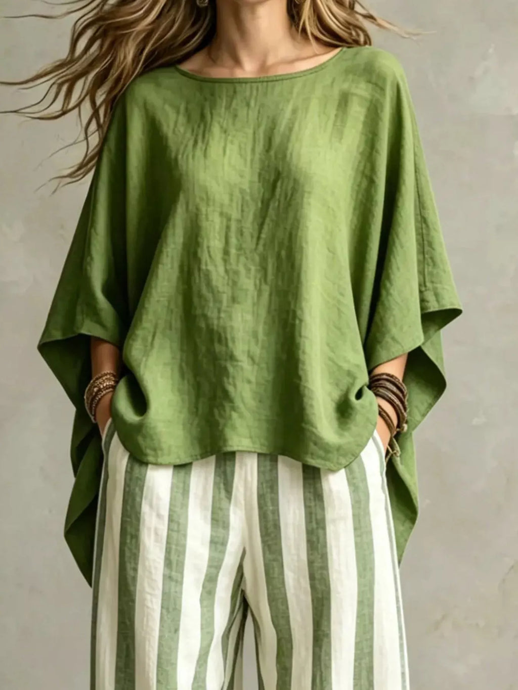 Full Size Solid Color Top and Pants Set Plus Size - Draped in Grace