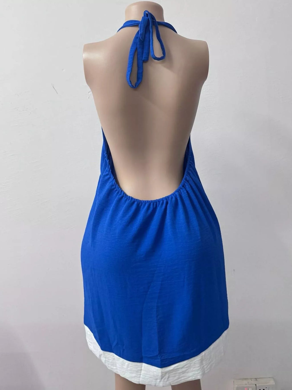 Backless Halter Neck Mini Dress - Draped in Grace