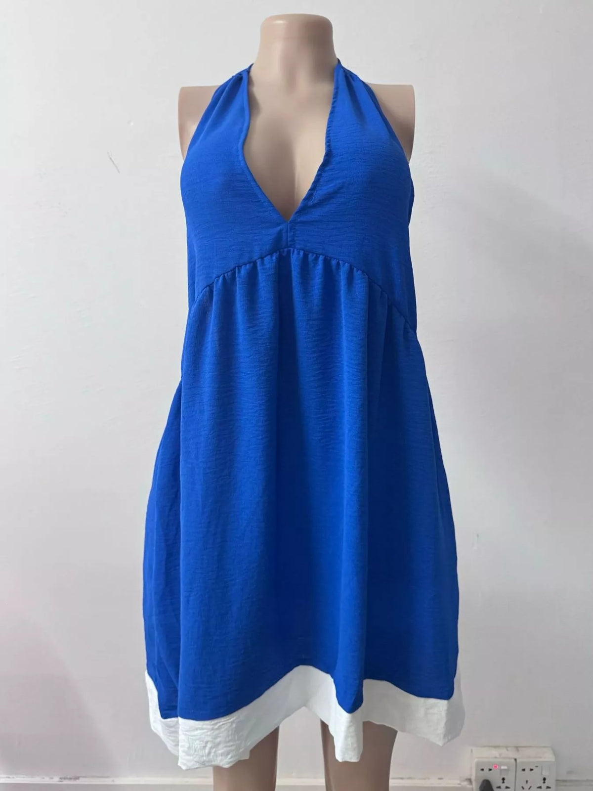Backless Halter Neck Mini Dress - Draped in Grace